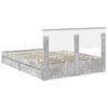 vidaXL Lit de Rangement Gris b&eacute;ton 150 x 200 cm Bois d'ing&eacute;nierie