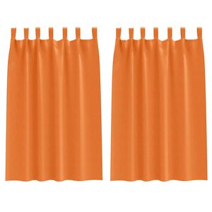 vidaXL Rideaux occultants avec anneaux 2 pc Orange vif 175 x 140 cm
