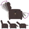 vidaXL Fauteuil de massage inclinable électrique Marron foncé Tissu