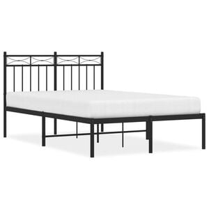 vidaXL Cadre de lit m&eacute;tal sans matelas avec t&ecirc;te de lit noir 120x190cm