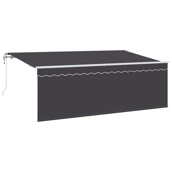 vidaXL Auvent R&eacute;tractable Anthracite 350 x 200 cm tissu