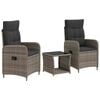 vidaXL Ensemble de salon de jardin 3 pc Gris et Gris fonc&eacute;