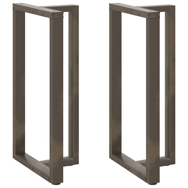 vidaXL Pieds de table de bar en forme de T, 2 pi&egrave;ces, noir, 60 x 35 x (110-111) cm, acier