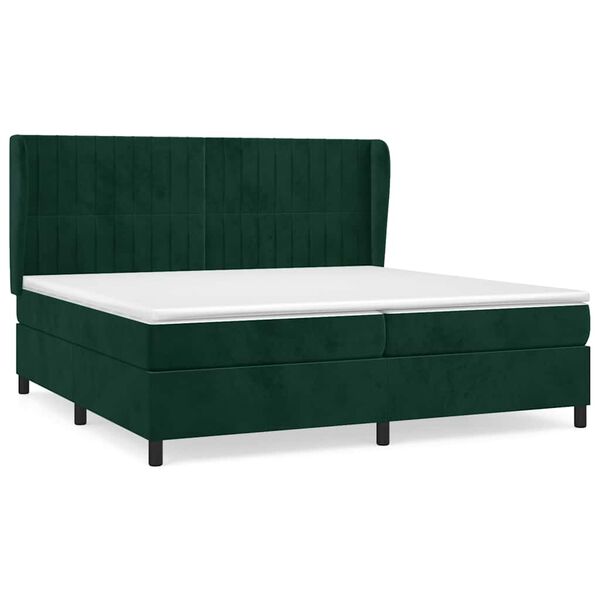 vidaXL Sommier &agrave; lattes de lit et matelas Vert fonc&eacute; 200x200cm Velours