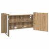 vidaXL Cabinet Miroir LED avec porte Ch&ecirc;ne artisanal 100 x 12 x 45 cm