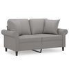 vidaXL Canap&eacute; 2 places et oreillers et coussins Gris clair 120cm Tissu