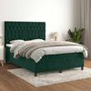 vidaXL Sommier &agrave; lattes de lit et matelas Vert fonc&eacute; 140x190cm Velours