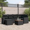 vidaXL Salon de jardin 7 pcs avec coussins noir r&eacute;sine tress&eacute;e