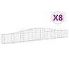 vidaXL Paniers à gabions arqués 8 pcs 400x30x40/60 cm Fer galvanisé
