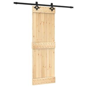 vidaXL Porte coulissante Naturel et noir 70 x 210 cm