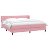 vidaXL Sommier &agrave; lattes de lit avec matelas rose 180x210 cm velours
