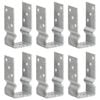 vidaXL Piquets de cl&ocirc;ture 6 pcs Argent&eacute; 7x6x15 cm Acier galvanis&eacute;