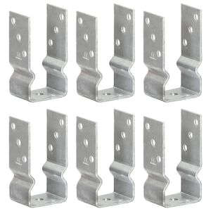 vidaXL Piquets de cl&ocirc;ture 6 pcs Argent&eacute; 7x6x15 cm Acier galvanis&eacute;