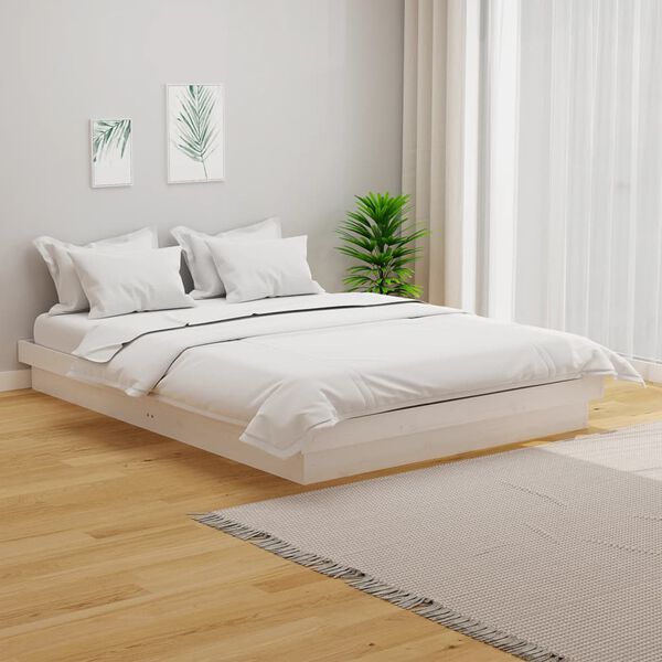 vidaXL Cadre de lit sans matelas blanc bois massif 120x200 cm