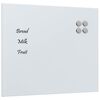 vidaXL Tableau noir magn&eacute;tique mural Blanc 60x50 cm Verre tremp&eacute;