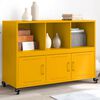 vidaXL Buffet jaune moutarde 100,5x39x72 cm acier