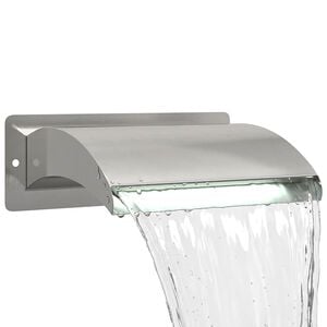 vidaXL Cascade de piscine avec LED Acier Inox 304 30 x 9 x 26 cm