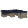 vidaXL Ensemble de canap&eacute; de jardin 12 pcs avec coussins gris r&eacute;sine tress&eacute;e