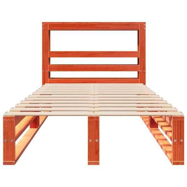 vidaXL Cadre de lit sans matelas cire marron 75x190 cm bois pin massif