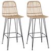 vidaXL Tabouret de bar 2 pcs Naturel 44 x 55 x 109 cm Rattan et Acier