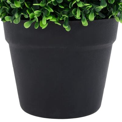vidaXL Plantes de buis artificiel 2 pcs avec pots Boule Vert 37 cm