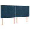 vidaXL T&ecirc;te de lit avec oreilles Bleu fonc&eacute; 163x16x118/128 cm Velours