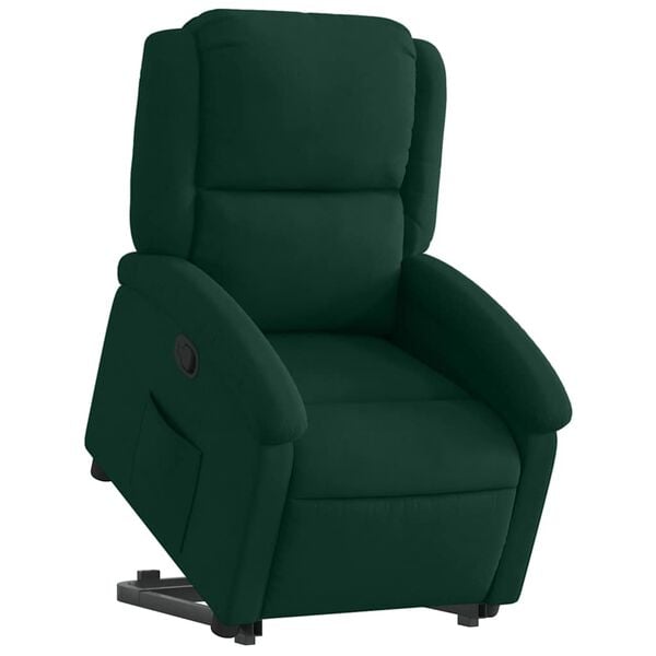 vidaXL Fauteuil inclinable Vert fonc&eacute; Velours