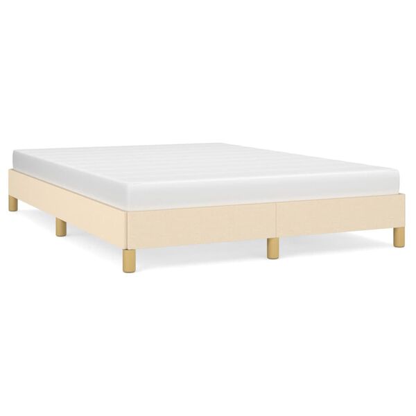 vidaXL Cadre de lit sans matelas cr&egrave;me 140x190 cm tissu