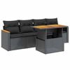 vidaXL Salon de jardin 5 pcs avec coussins noir r&eacute;sine tress&eacute;e