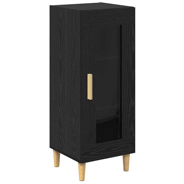 vidaXL Buffet Ch&ecirc;ne noir 34,5 x 32,5 x 90 cm Bois d'ing&eacute;nierie