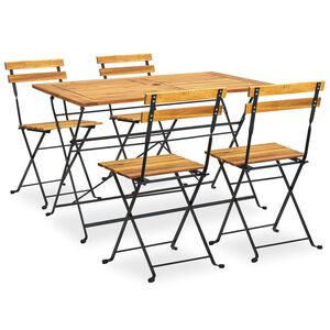 vidaXL Ensemble &agrave; manger d'ext&eacute;rieur pliable 5pcs Bois d'acacia solide