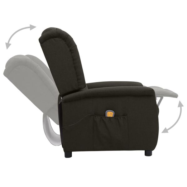 vidaXL Fauteuil de massage Taupe Tissu