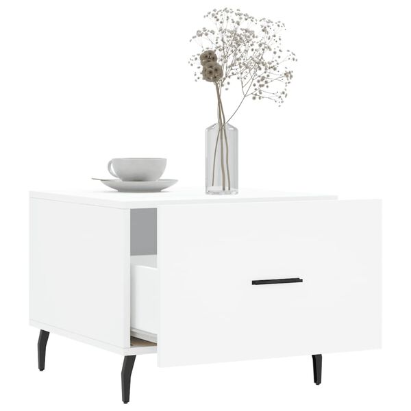 vidaXL Table basse blanc 50x50x40 cm bois d'ingénierie