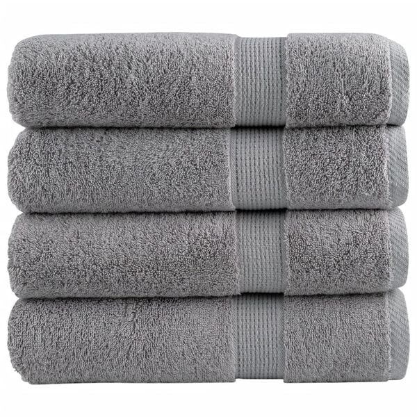 vidaXL Serviettes de douche de qualit&eacute; sup&eacute;rieure SOLUND 4 pcs gris