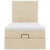 vidaXL Cadre de lit ottoman avec matelas cr&egrave;me 90x190 cm tissu