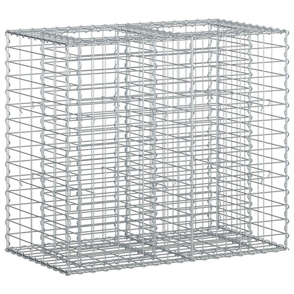 vidaXL Lit sur&eacute;lev&eacute; gabion Argent&eacute; 90 x 50 x 80 cm Acier galvanis&eacute;