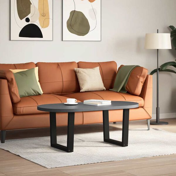 vidaXL Pieds de table basse en forme de V, 2 pi&egrave;ces, noir, 50 x (42-43,3) cm, acier