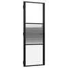 vidaXL Porte en verre Ray&eacute; Noir 76 x 3,5 x 201,5 cm Aluminium