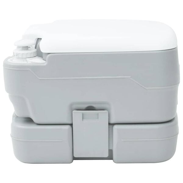 vidaXL Toilette de Camping Gris et blanc 41,5 x 36,5 x 30 cm