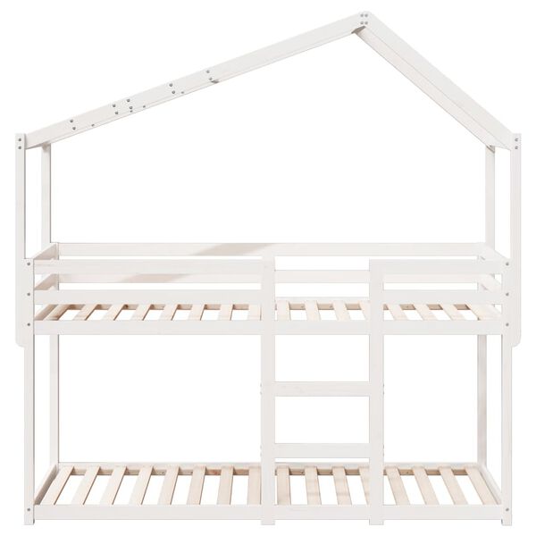 vidaXL Lit superposé sans matelas blanc 90x190 cm bois de pin massif