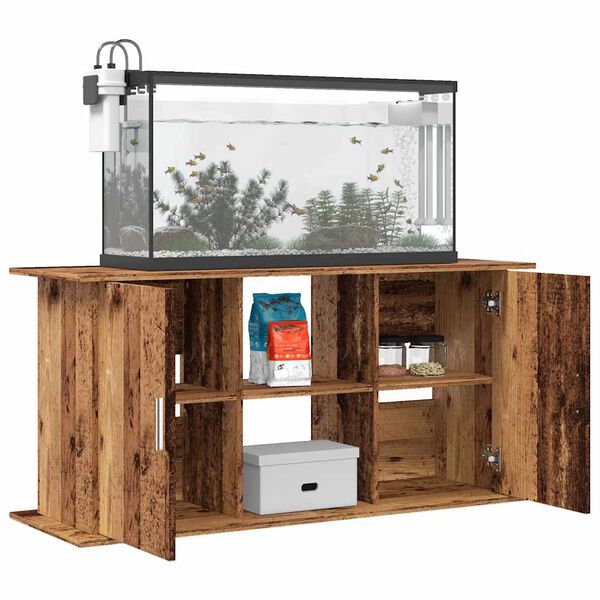 vidaXL Support pour aquarium vieux bois 121x41x58 cm bois d'ing&eacute;nierie
