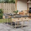 vidaXL Ensemble &agrave; manger de jardin coussins 5 pcs m&eacute;lange beige rotin