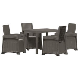 vidaXL Ensemble de salle &agrave; manger pour jardin 5 pc Gris clair PP
