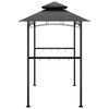 vidaXL Gazebo BBQ et étagères latérales anthracite 240x150x243cm acier