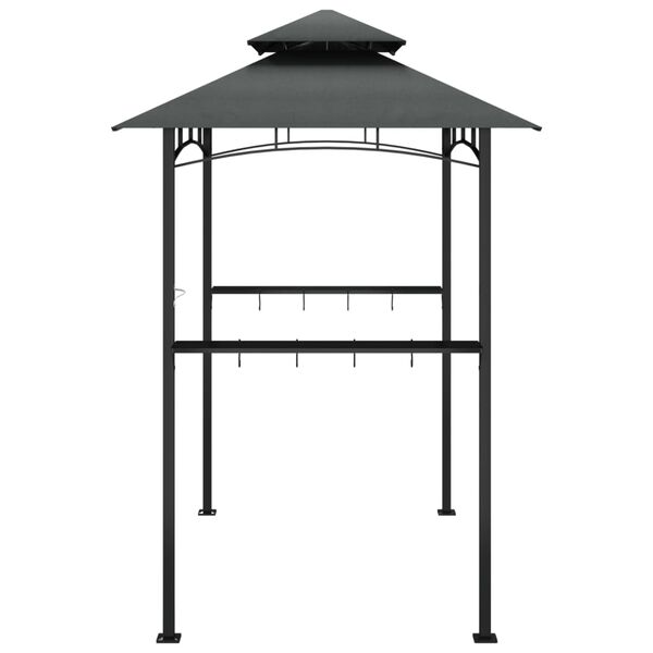 vidaXL Gazebo BBQ et étagères latérales anthracite 240x150x243cm acier