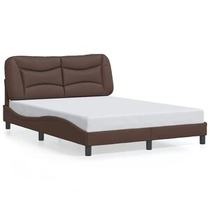 vidaXL Cadre de lit sans matelas Hvar marron 140x200 cm similicuir