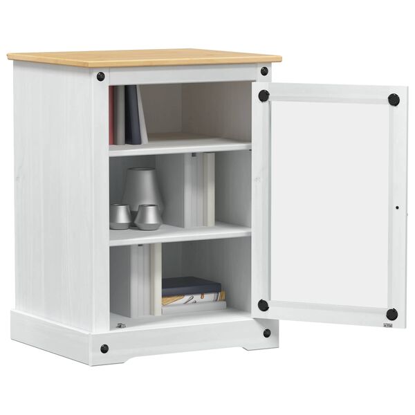 vidaXL Cabinet HiFi Blanc 60 x 50 x 82 cm Pin massif