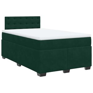 vidaXL Sommier &agrave; lattes de lit et matelas Vert fonc&eacute; 140x190cm Velours