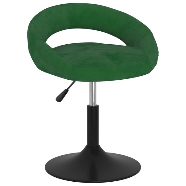 vidaXL Chaise pivotante de salle &agrave; manger Vert fonc&eacute; Velours