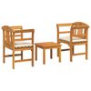 vidaXL Ensemble de salon Rose de jardin 3 pc Bois d'Acacia Massif